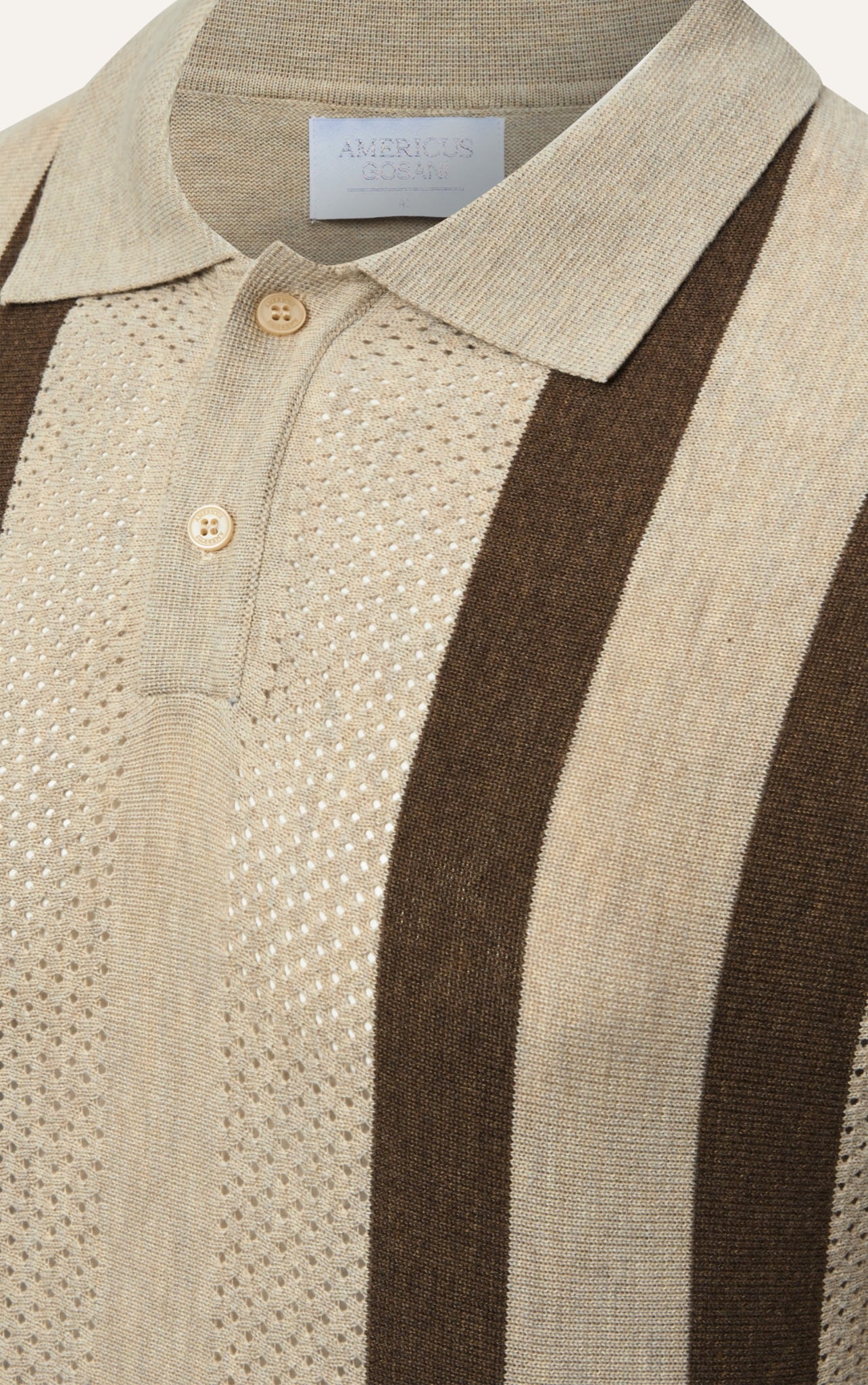 AG729 PREMIUM REGULAR FIT RIB STITCH POLO - OFF WHITE