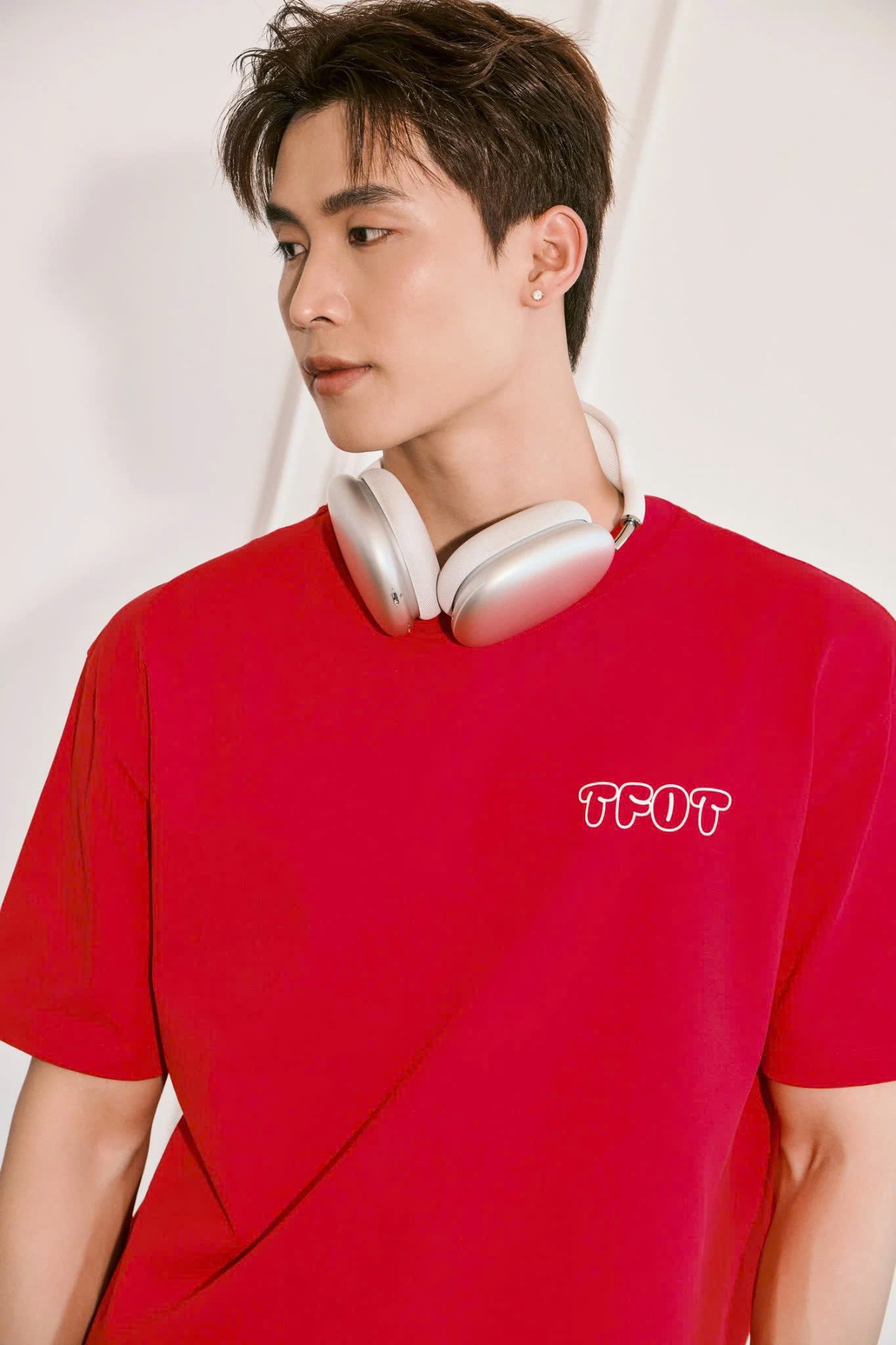 AG15 STUDIO LOOSE FIT BUBLE PRINTED LOGO T-SHIRT - RED