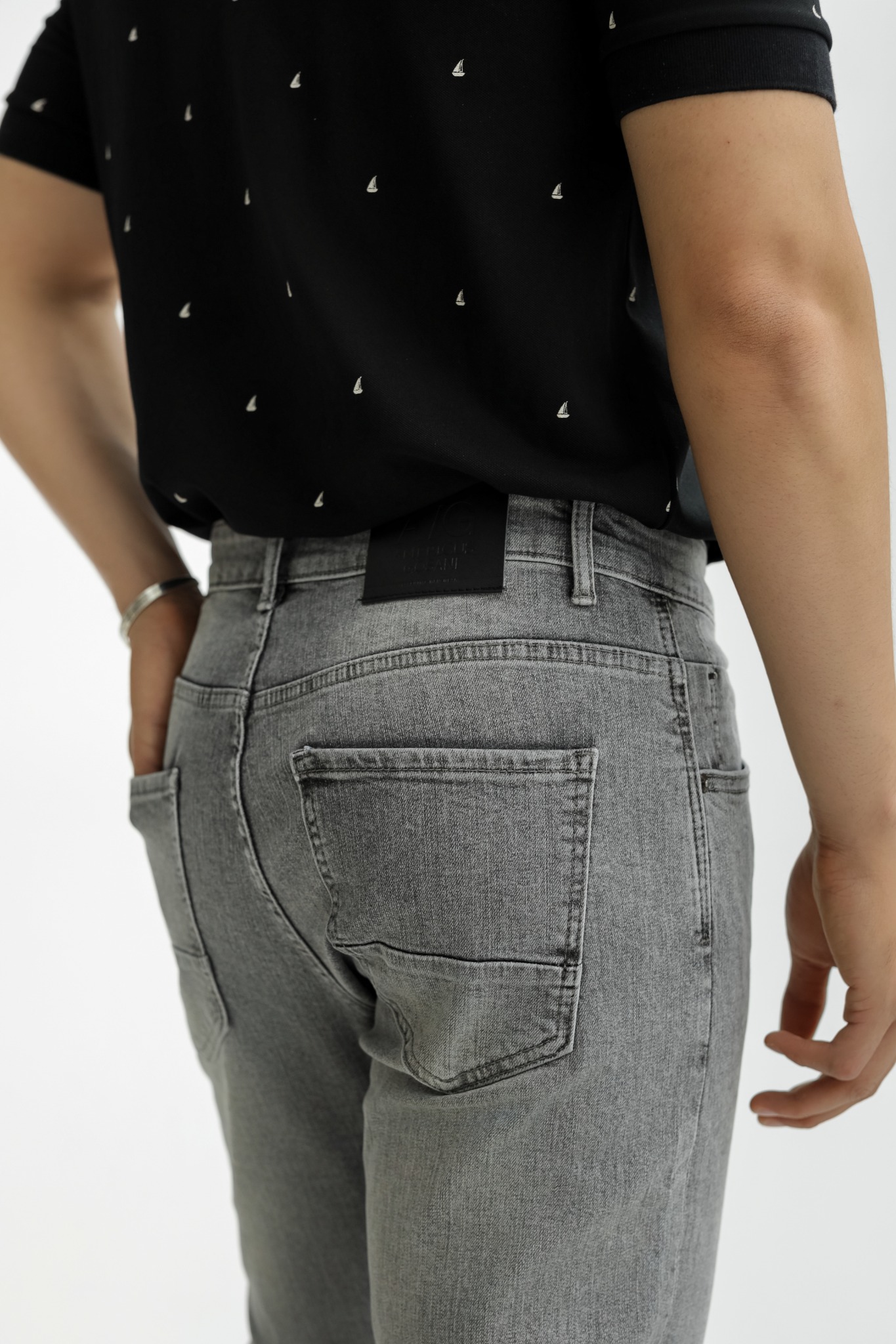 AG65 PREMIUM SLIMFIT JEANS WITH LABEL - GREY