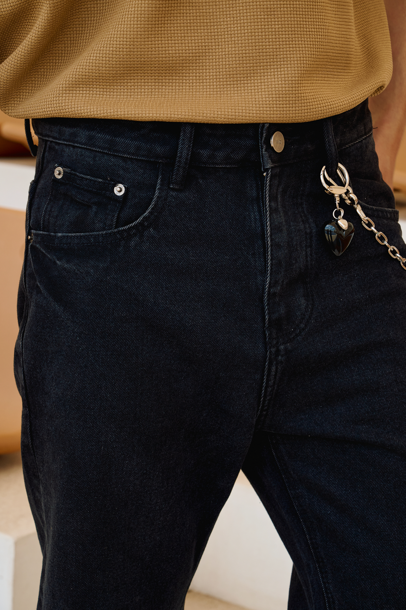 AG68 PREMIUM LOOSE FIT RELAX JEANS - BLACK