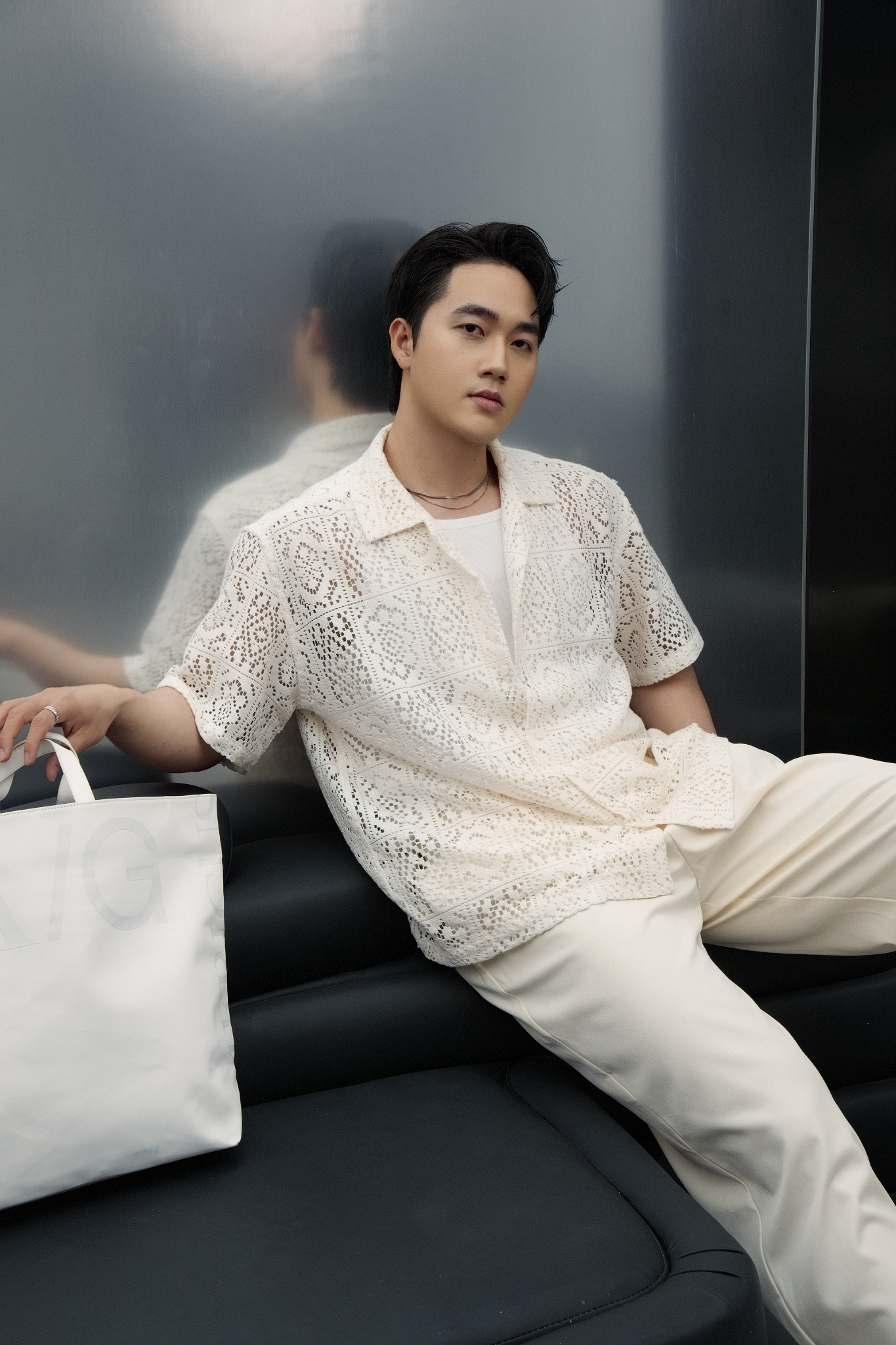 AG538 STUDIO LOOSE FIT CUBAN SHIRT - WHITE