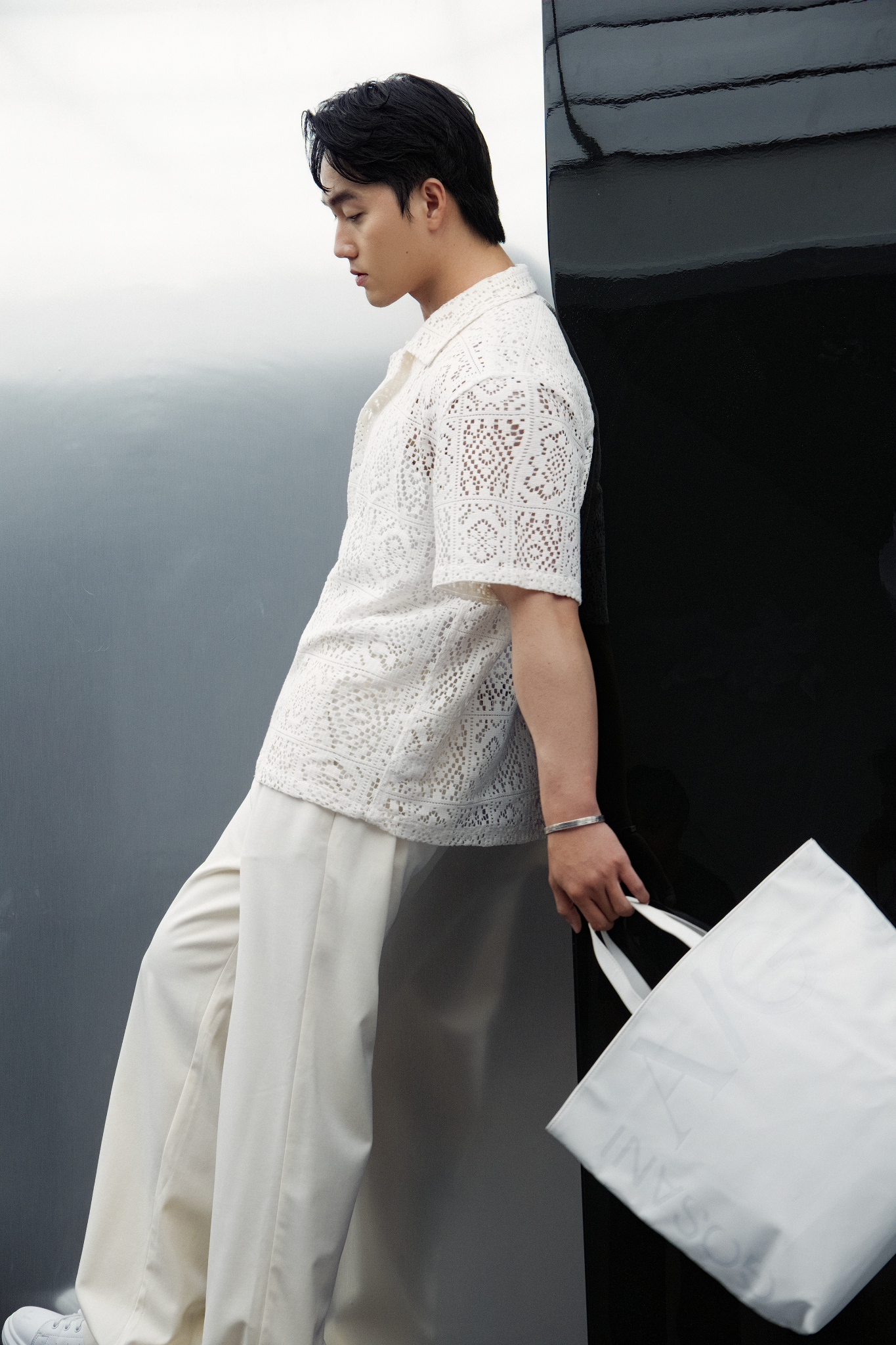 AG538 STUDIO LOOSE FIT CUBAN SHIRT - WHITE