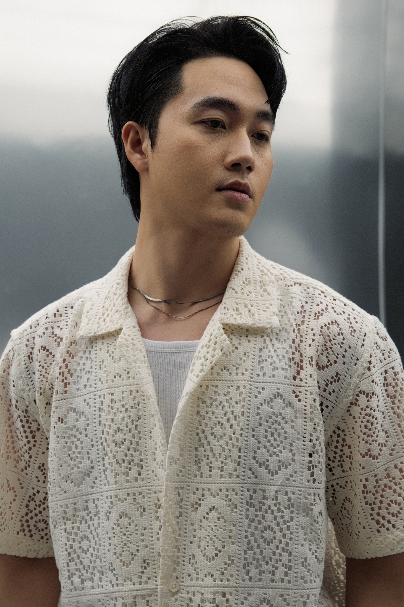 AG538 STUDIO LOOSE FIT CUBAN SHIRT - WHITE