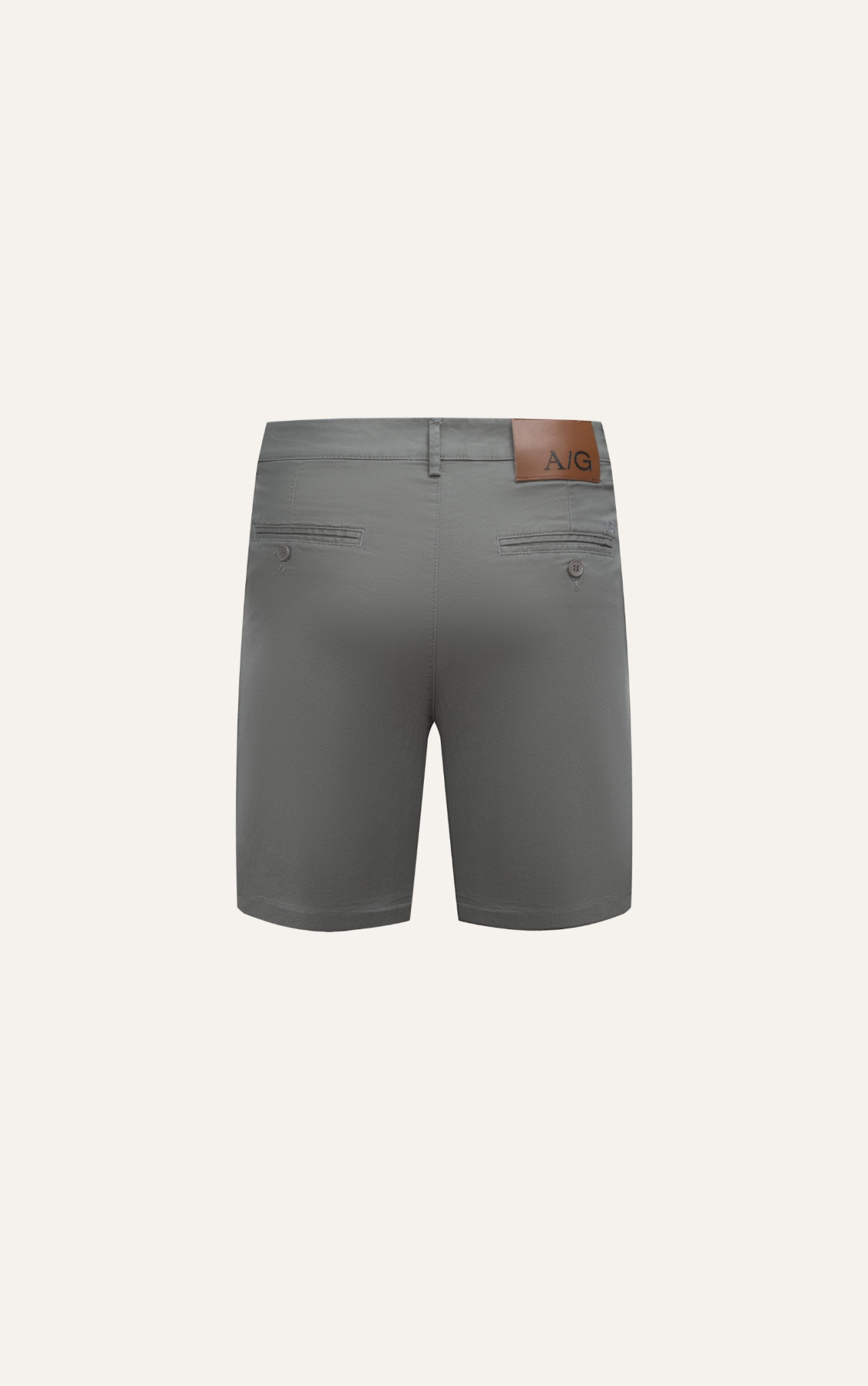AG513 STUDIO SLIMFIT PLEATED CHINO KHAKI SHORT - LIGHT GREY