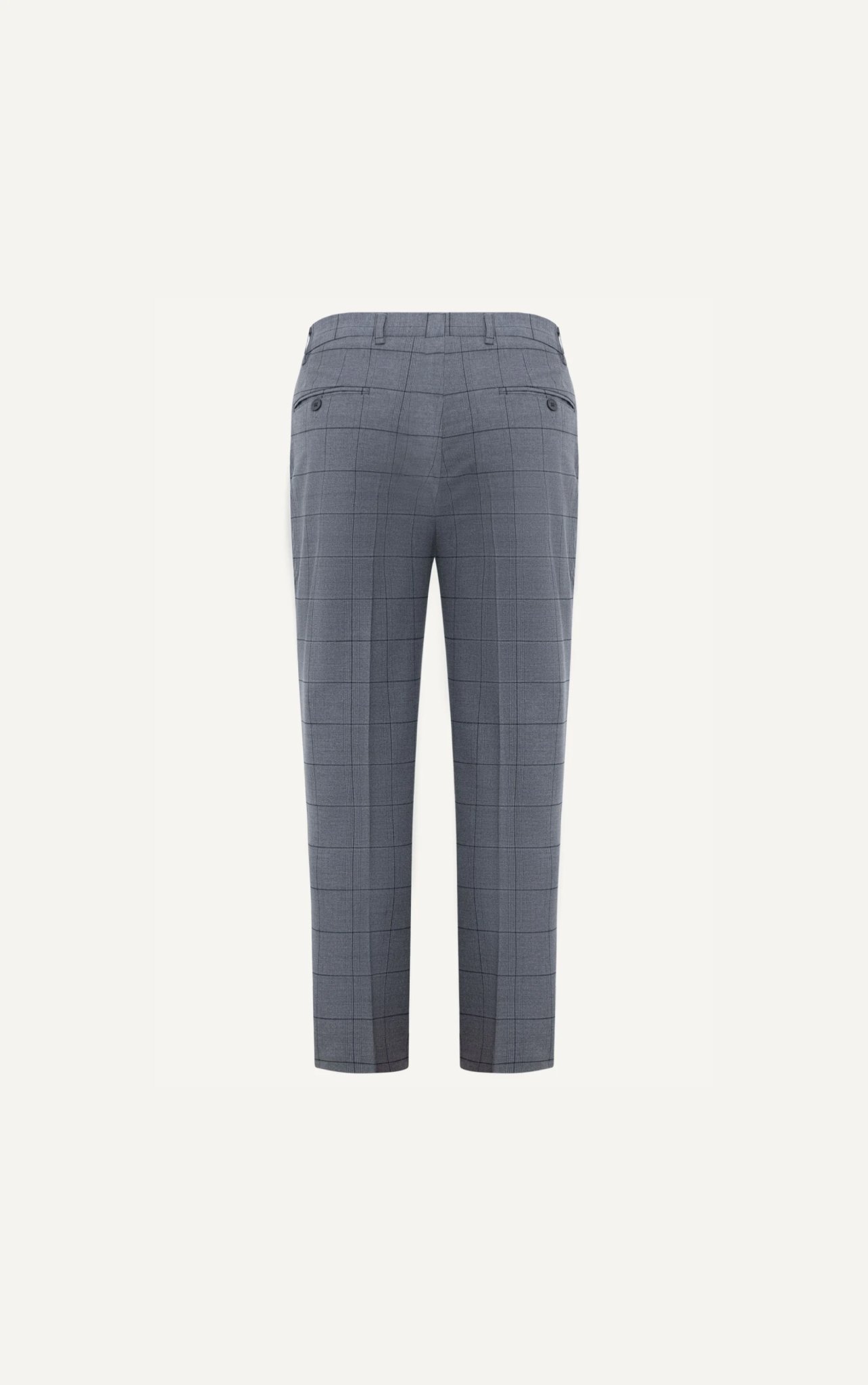 AG099 PREMIUM SLIMFIT CHECKED TROUSERS - LIGHT GREY