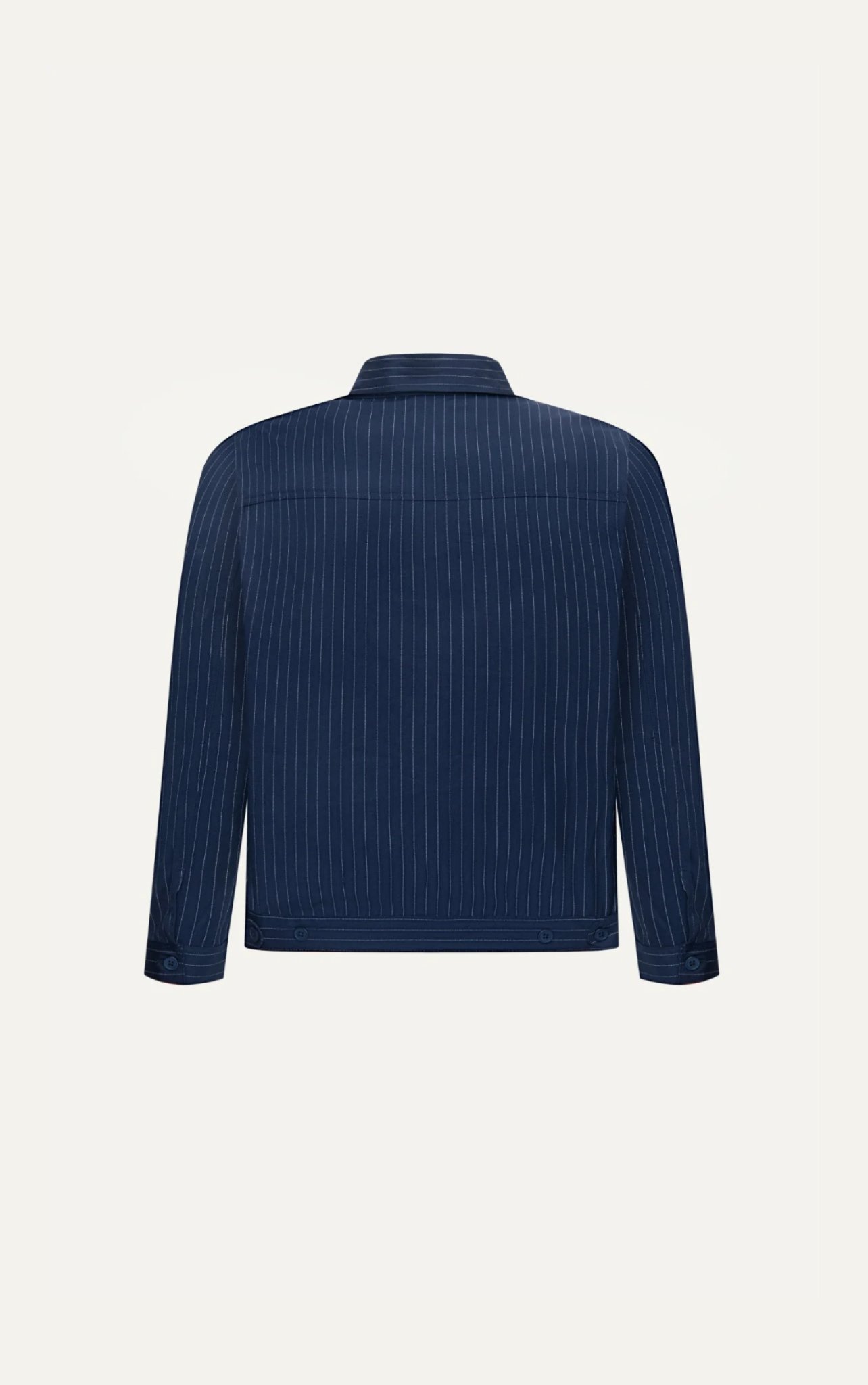 AG08 STUDIO REGULAR FIT STRIPED TWO POCKETS JACKET - DARK BLUE