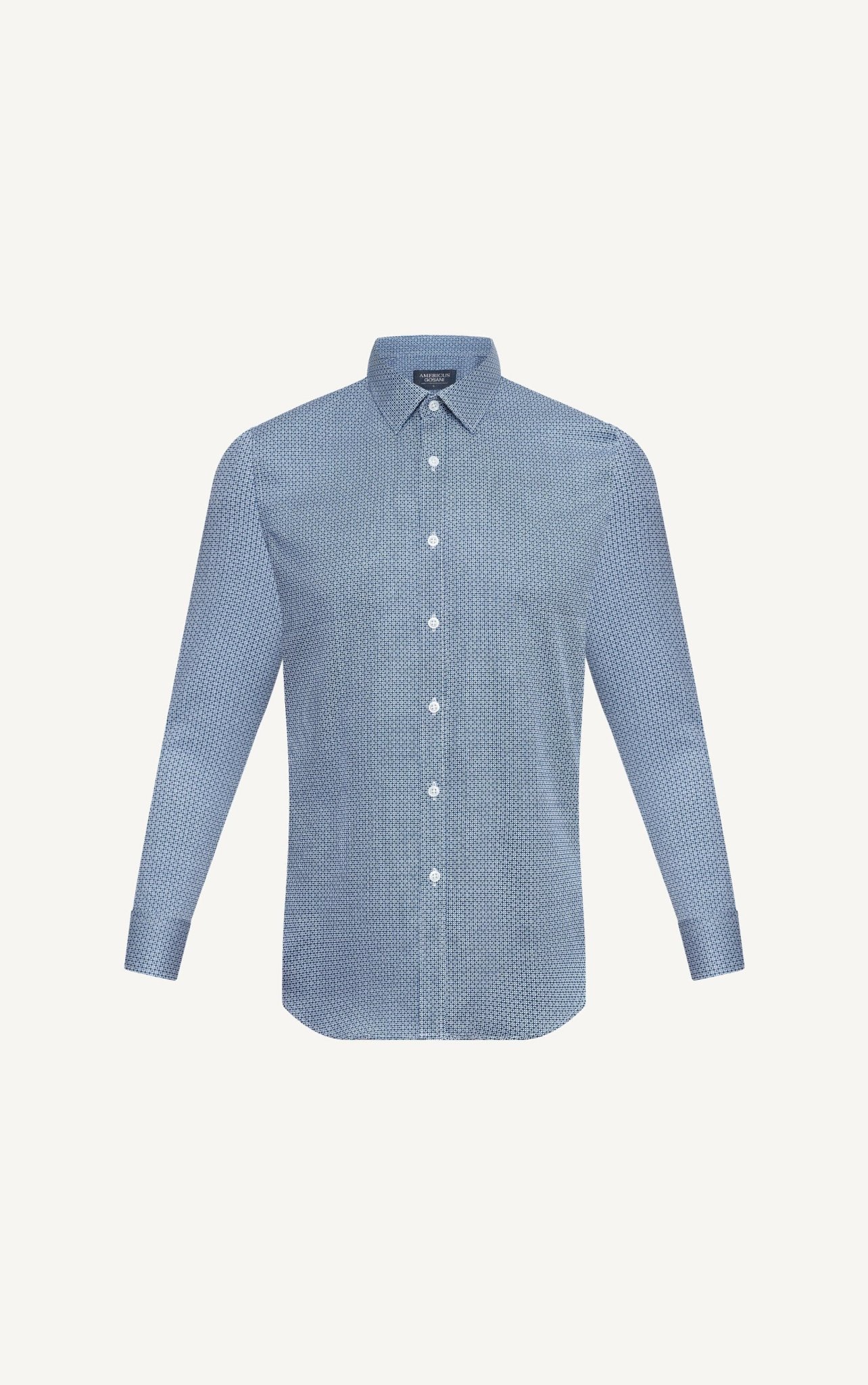 AG861 PREMIUM SLIMFIT MICRO CHECKED SHIRT - DARK BLUE