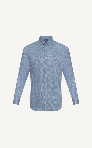  AG861 PREMIUM SLIMFIT MICRO CHECKED SHIRT - DARK BLUE