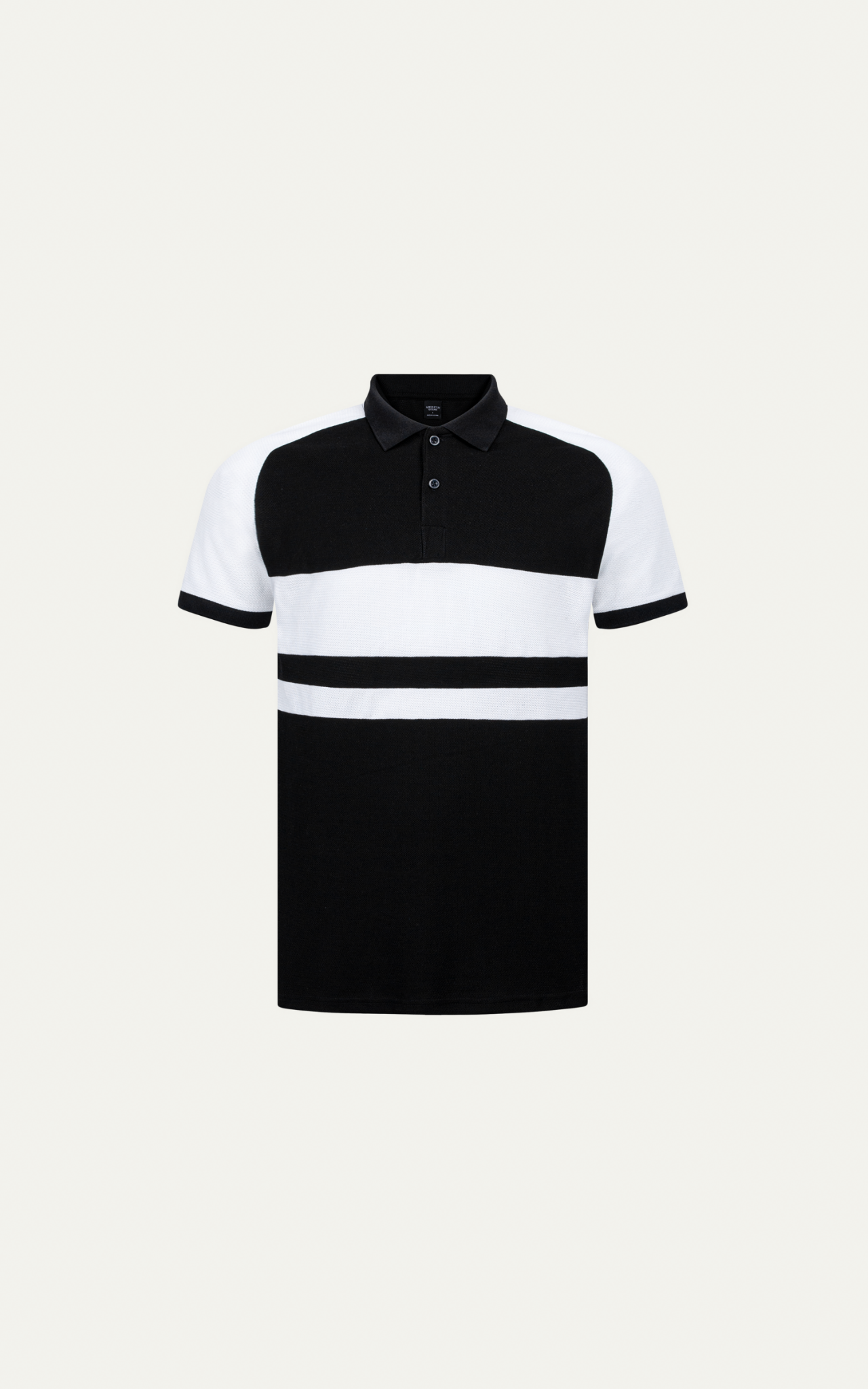 T62 FACTORY SLIMFIT WHITE DESIGN POLO - BLACK