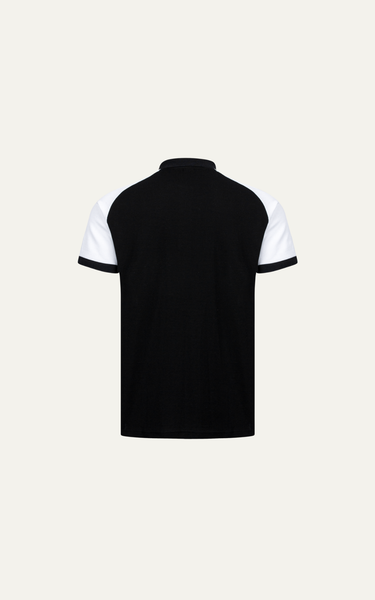  T62 FACTORY SLIMFIT WHITE DESIGN POLO - BLACK 