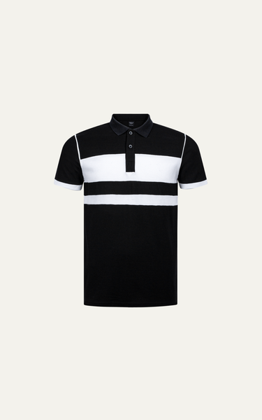  T63 FACTORY SLIMFIT STRIPED POLO - BLACK
