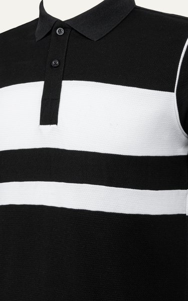  T63 FACTORY SLIMFIT STRIPED POLO - BLACK 