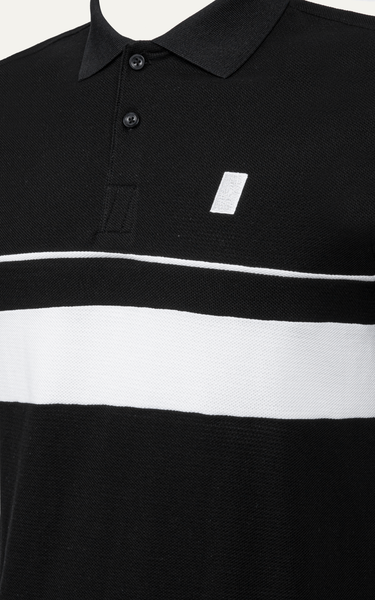  T64 FACTORY SLIMFIT STRIPED POLO - BLACK 