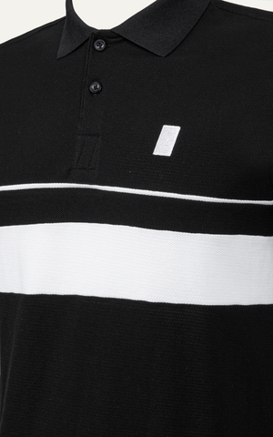 T64 FACTORY SLIMFIT STRIPED POLO - BLACK