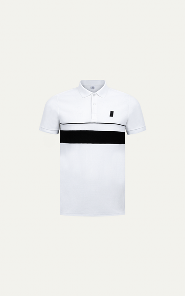  T64 FACTORY SLIMFIT STRIPED POLO - WHITE
