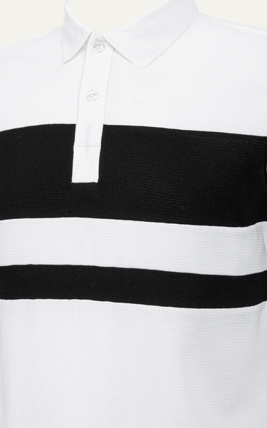  T62 FACTORY SLIMFIT WHITE DESIGN POLO - WHITE 