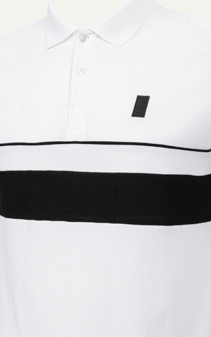 T64 FACTORY SLIMFIT STRIPED POLO - WHITE