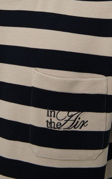  AG01 STUDIO LOOSE FIT STRIPED T-SHIRT - BEIGE 