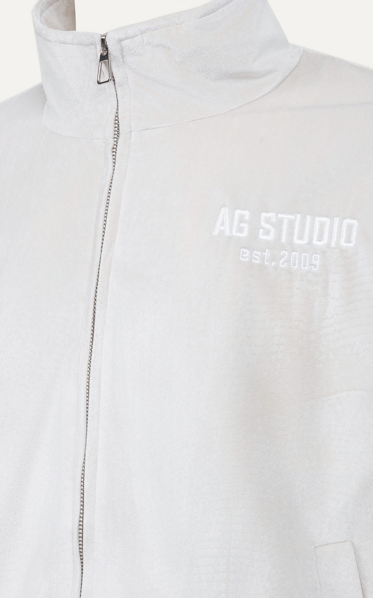 AG15 FACTORY LOOSE FIT BASIC BOMBER JACKET - OFF WHITE