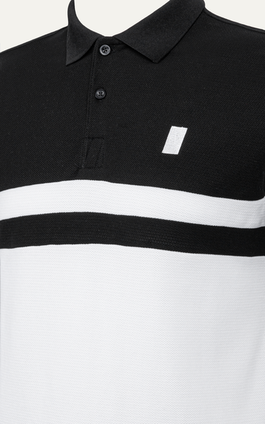 T60 FACTORY SLIMFIT STRIPED POLO - BLACK 