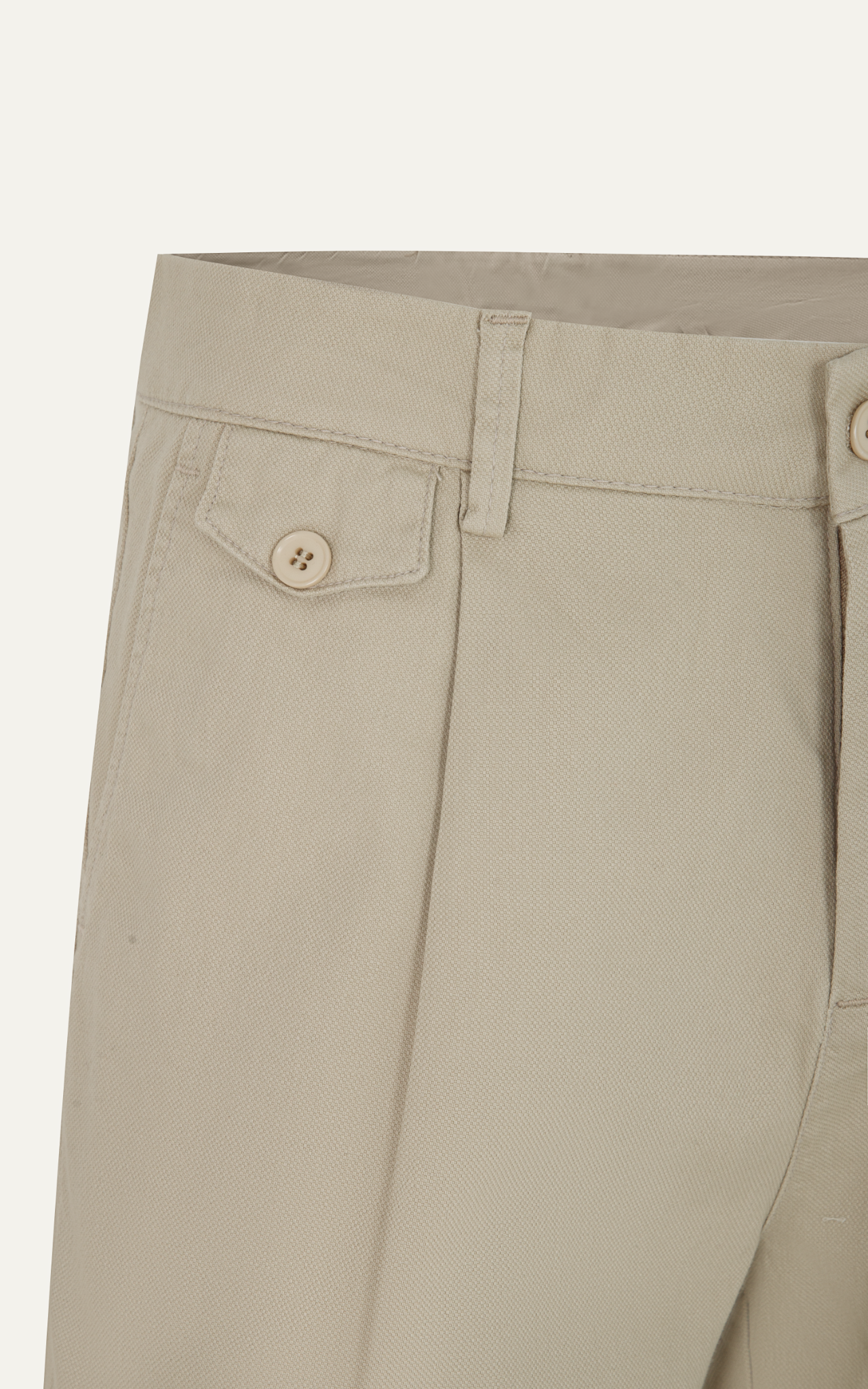 AG514 STUDIO SLIMFIT PLEATED CHINO KHAKI SHORT - BEIGE