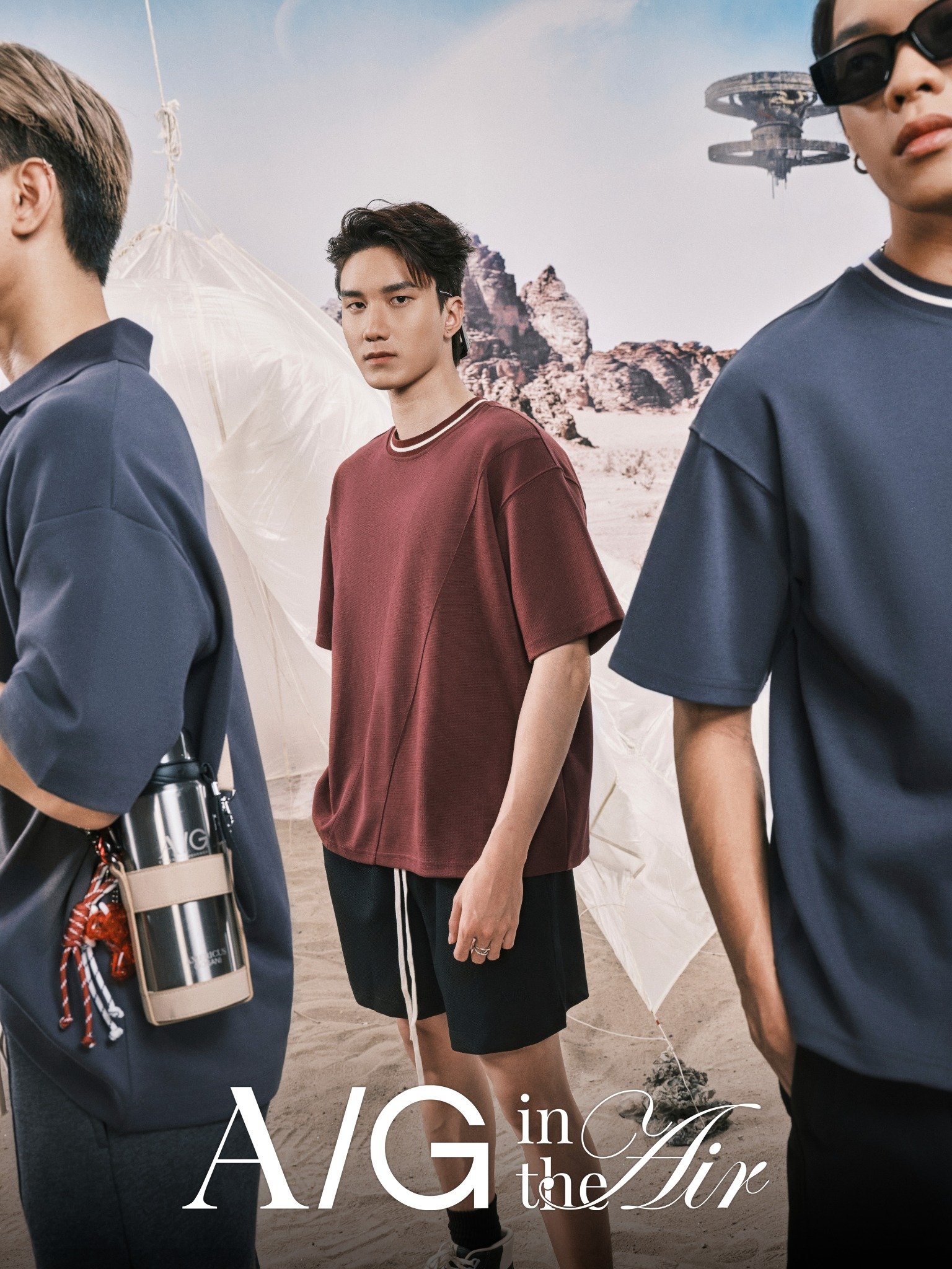 AG742 STUDIO LOOSE FIT BASIC T-SHIRT - PRUSSION BLUE