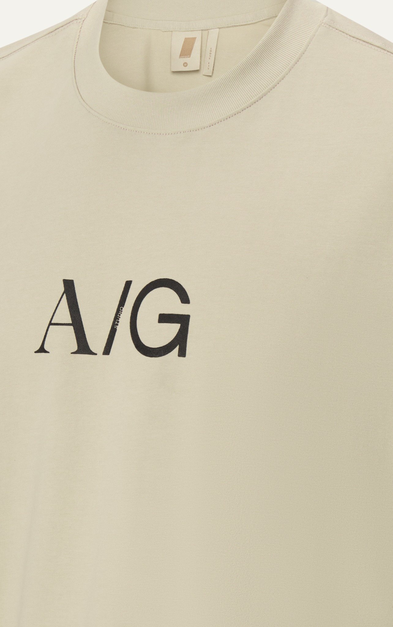 T738 FACTORY LOOSE FIT BIG LOGO T-SHIRT - LIGHT BEIGE
