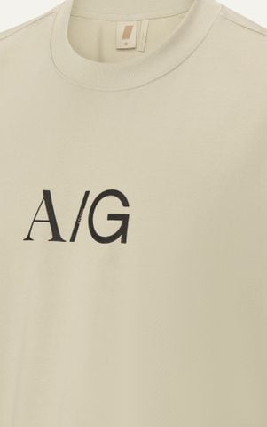 T738 FACTORY LOOSE FIT BIG LOGO T-SHIRT - LIGHT BEIGE