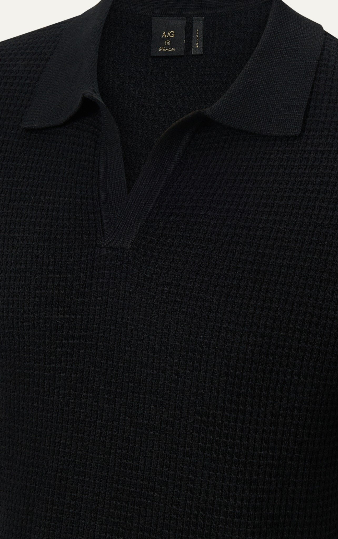 AG739 PREMIUM REGULAR FIT KNIT POLO - BLACK