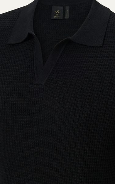  AG739 PREMIUM REGULAR FIT KNIT POLO - BLACK 