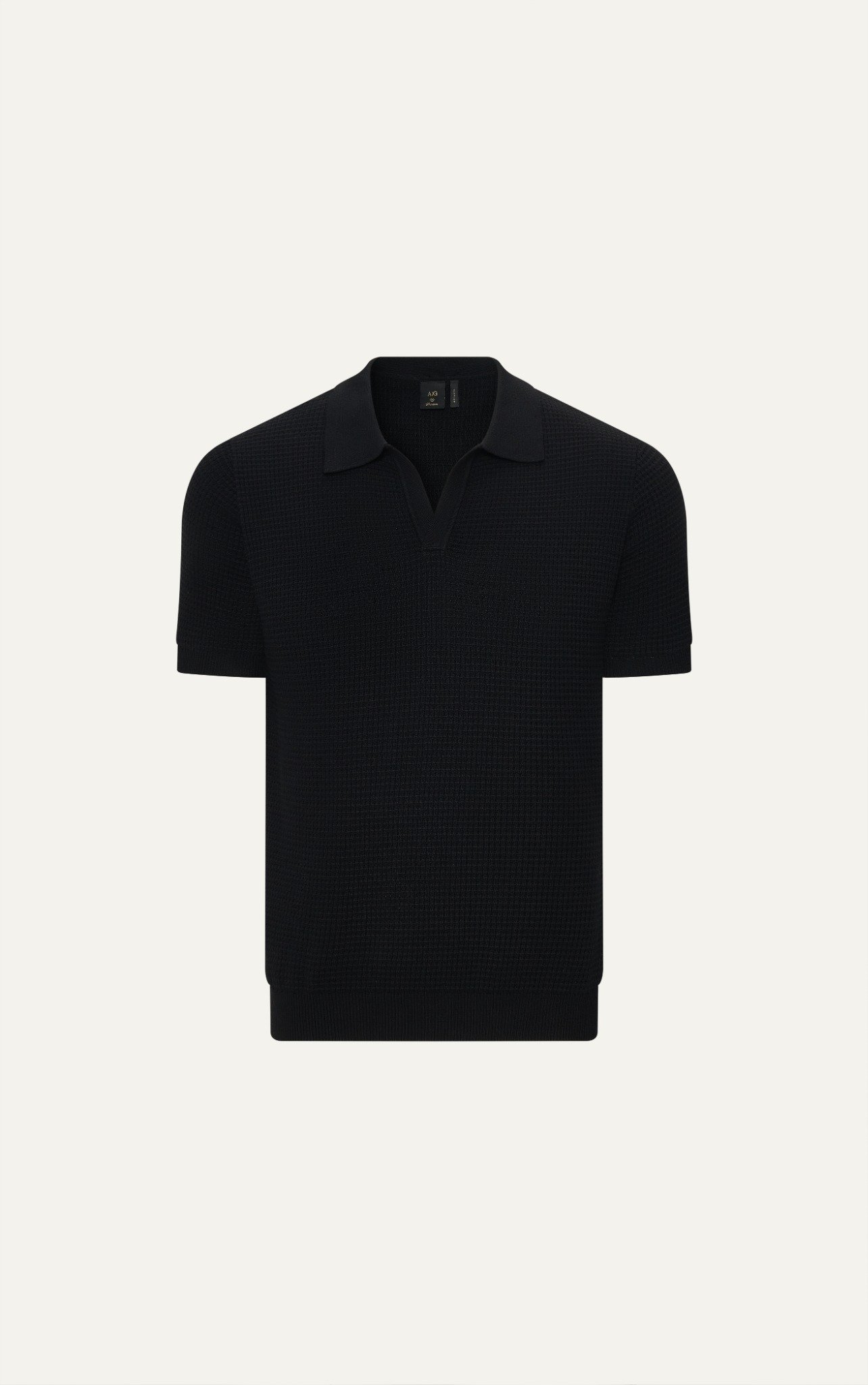 AG739 PREMIUM REGULAR FIT KNIT POLO - BLACK