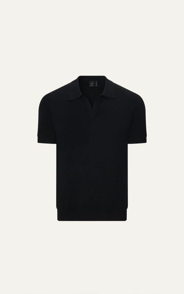  AG739 PREMIUM REGULAR FIT KNIT POLO - BLACK