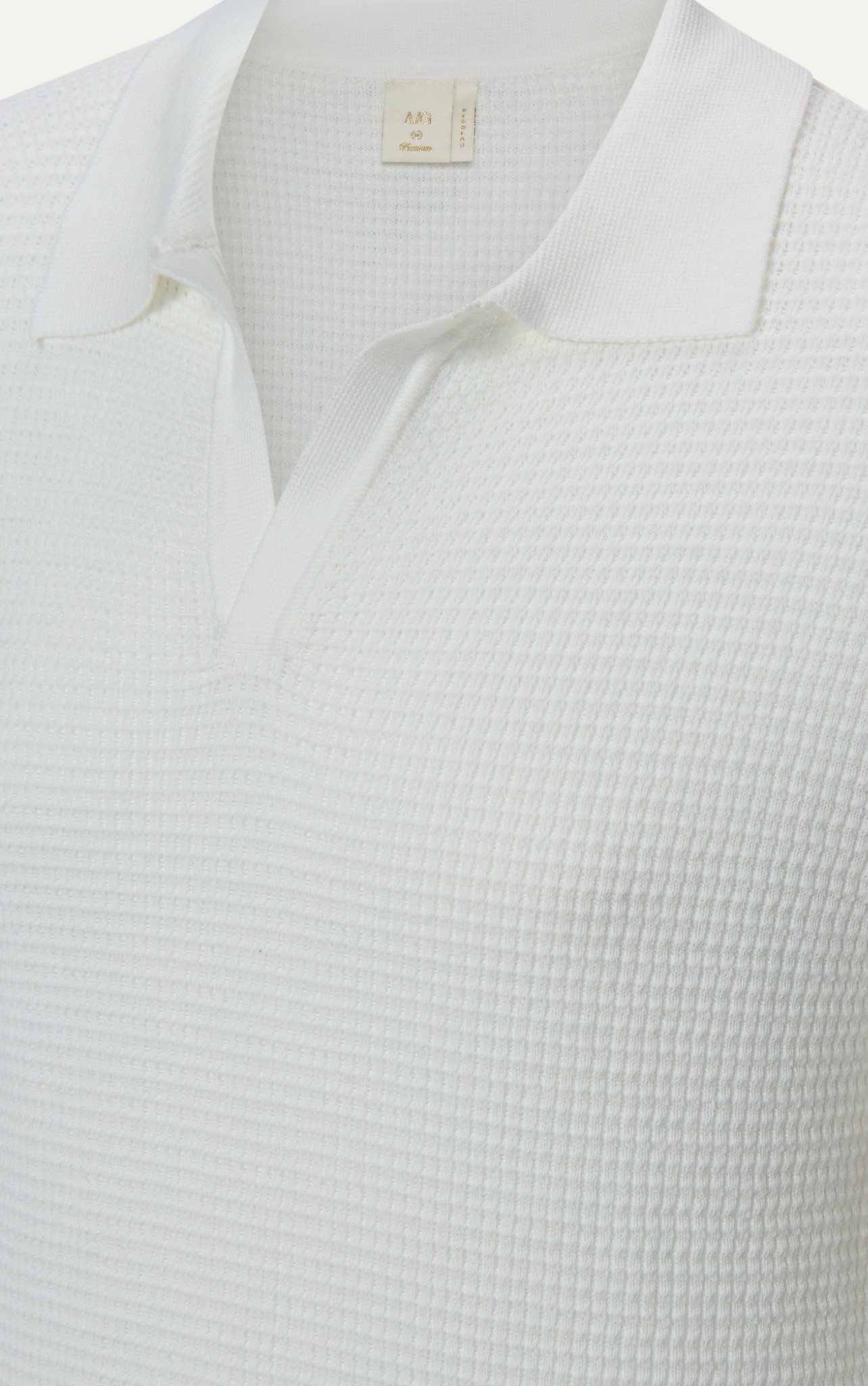 AG739 PREMIUM REGULAR FIT KNIT POLO - WHITE