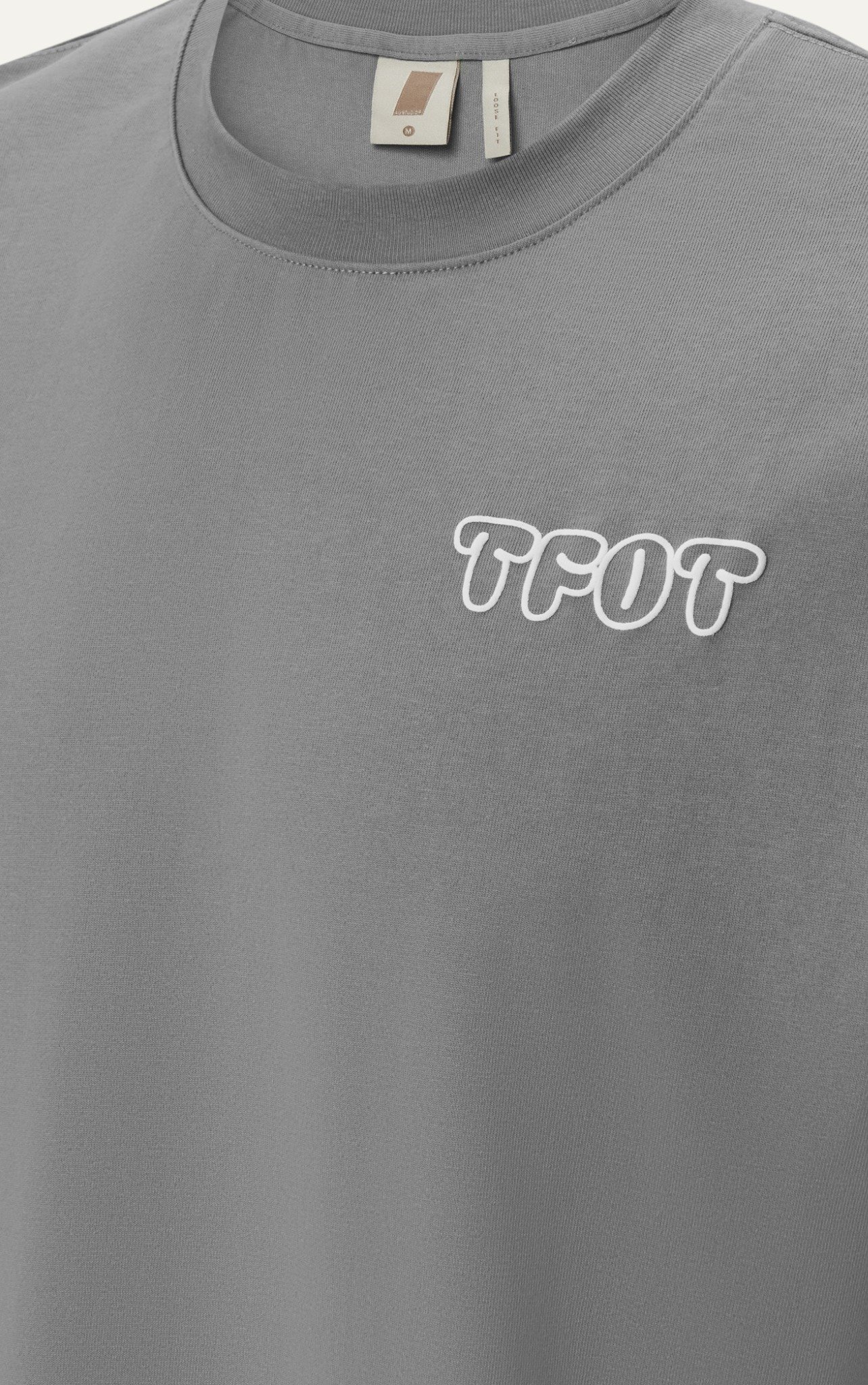 AG15 STUDIO LOOSE FIT BUBLE PRINTED LOGO T-SHIRT - LIGHT GRAY