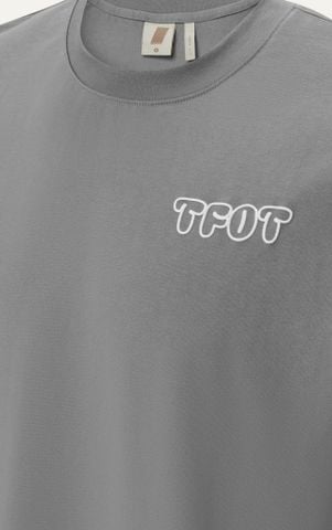 AG15 STUDIO LOOSE FIT BUBLE PRINTED LOGO T-SHIRT - LIGHT GRAY