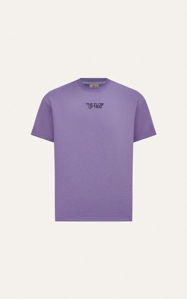  AG730 STUDIO LOOSE FIT LOGO EMBROIDERED T-SHIRT - LIGHT PURPLE