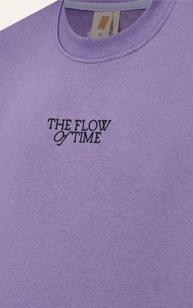  AG730 STUDIO LOOSE FIT LOGO EMBROIDERED T-SHIRT - LIGHT PURPLE 