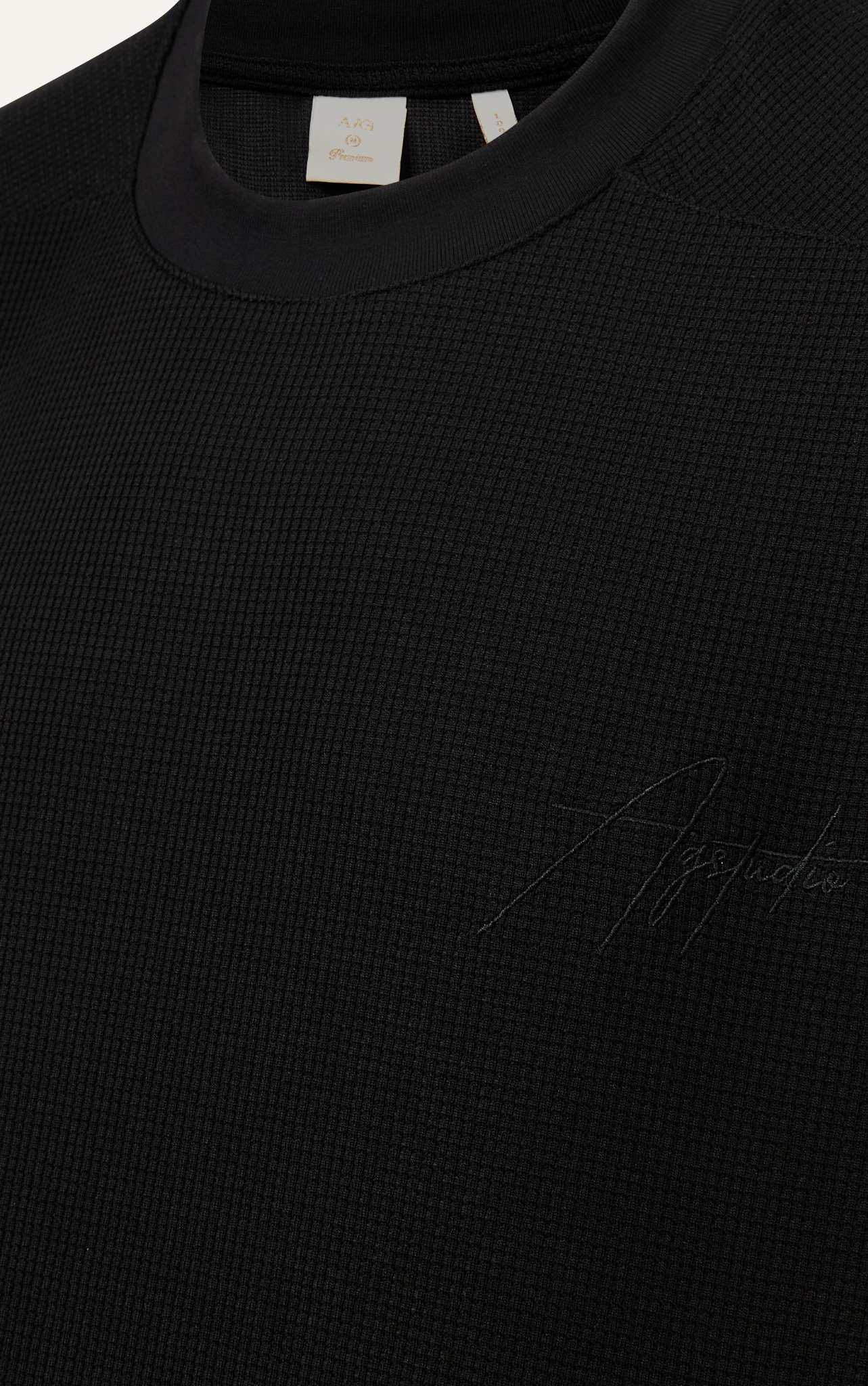 AG09 PREMIUM LOOSE FIT HANDWRITTEN LOGO T-SHIRT - BLACK