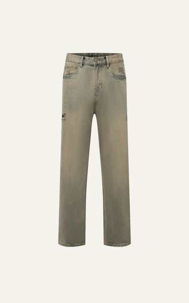  AG257 PREMIUM LOOSE FIT NEW RELAX WASH JEANS - LIGHT GREEN