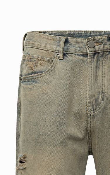  AG257 PREMIUM LOOSE FIT RELAX WASH JEANS - LIGHT GREEN 