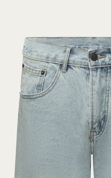  AG256 STUDIO SLIM FIT BASIC SHORT JEANS -  LIGHT BLUE 