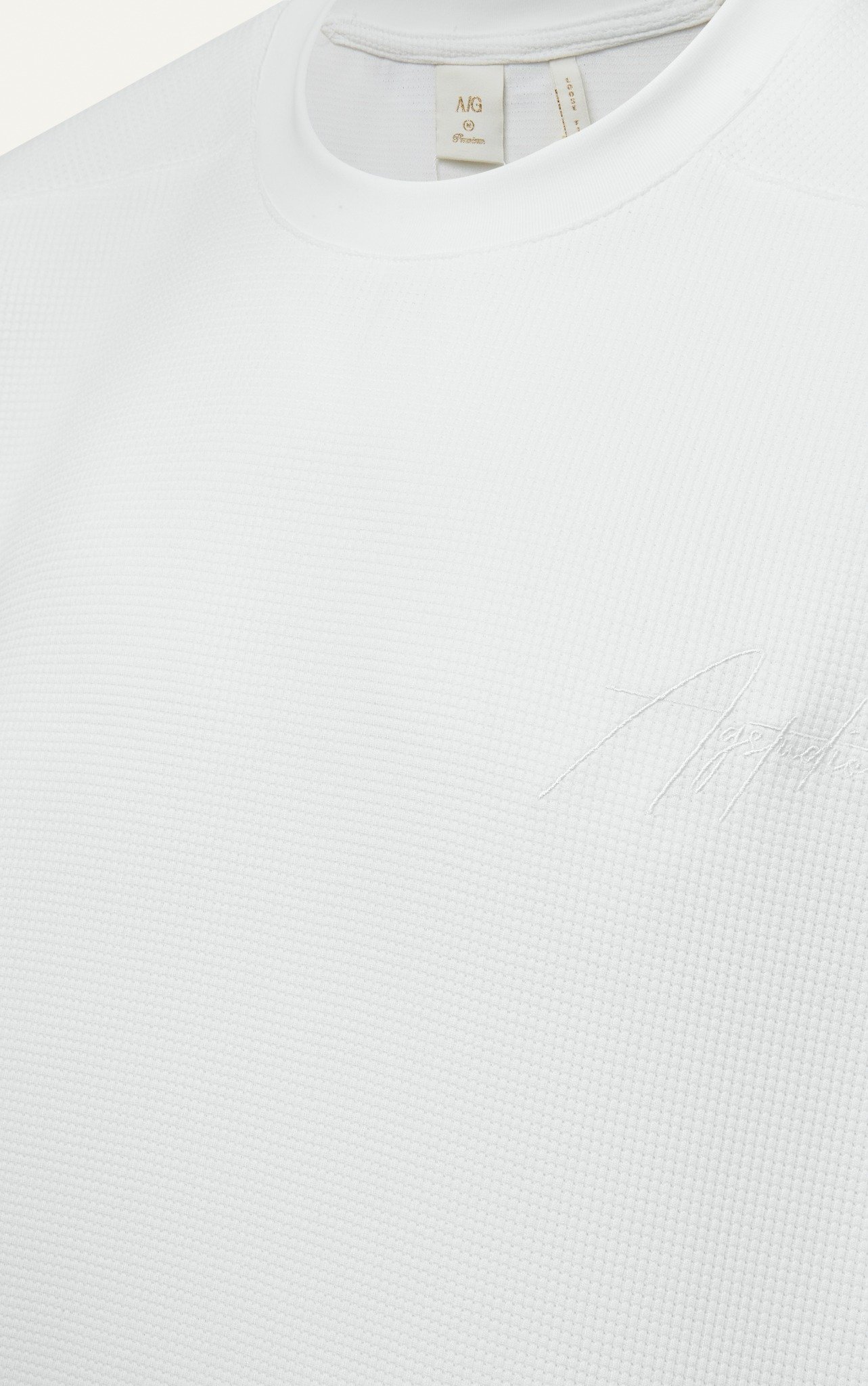 AG09 PREMIUM LOOSE FIT HANDWRITTEN LOGO T-SHIRT - WHITE