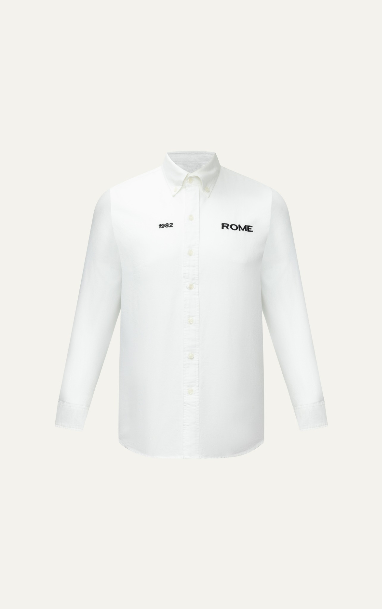 AG328 STUDIO REGULAR FIT NEW OXFORD SHIRT WITH TEXT LOGO - WHITE