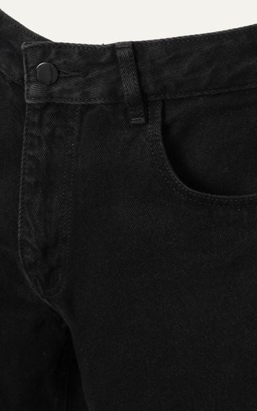  AG04 FACTORY LOOSE FIT BAGGY SHORT JEANS - BLACK 