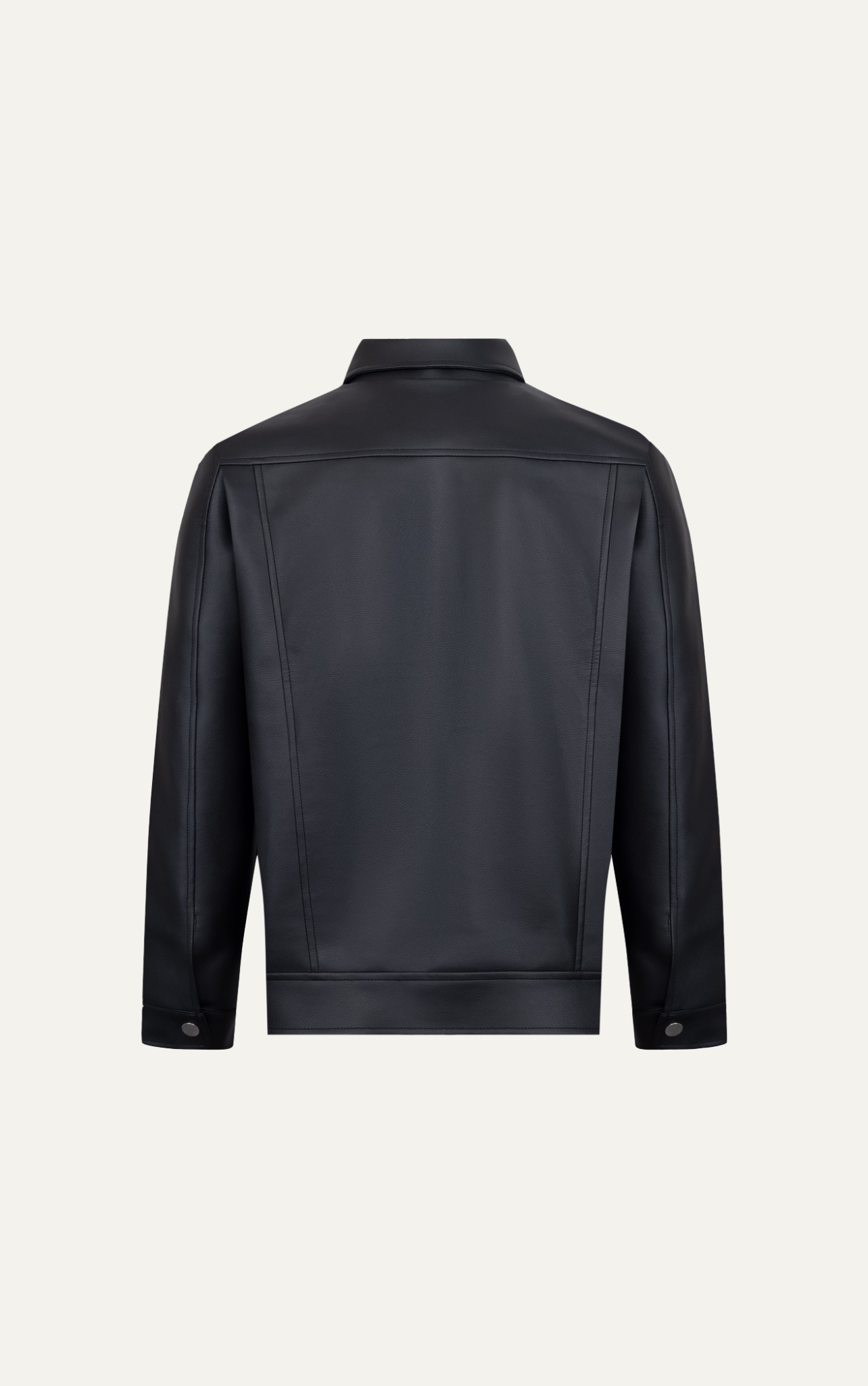 AG09 PREMIUM REGULAR FIT LEATHER JACKET - BLACK