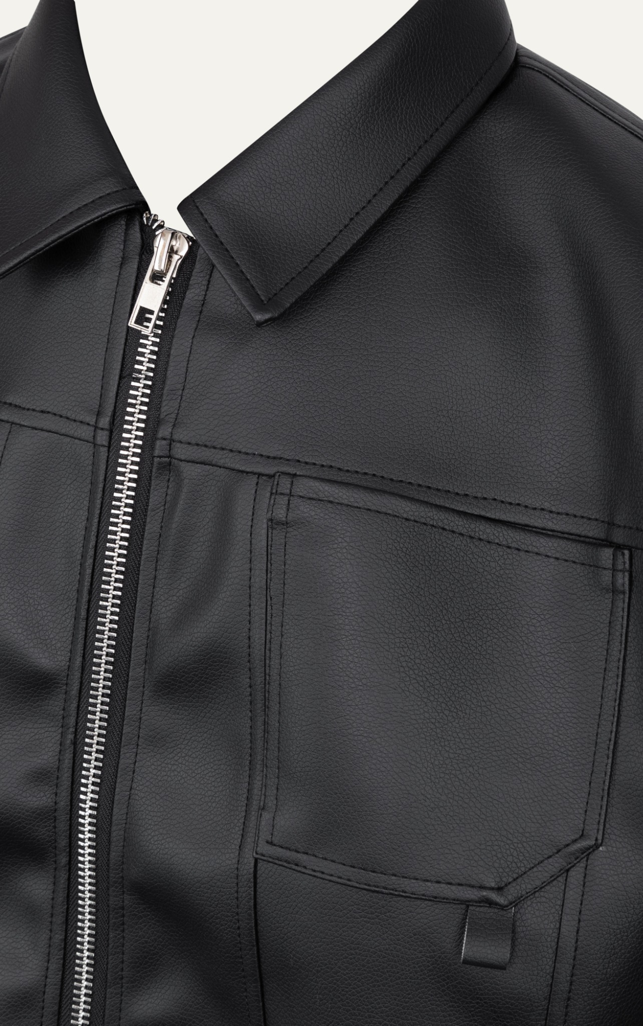 AG09 JACKET LEATHER IN BLACK
