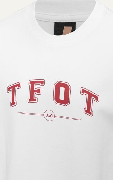  AG06 STUDIO LOOSE FIT PRINTED "TFOT" T-SHIRT - WHITE 