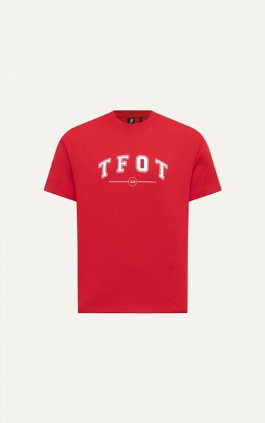  AG06 STUDIO LOOSE FIT PRINTED "TFOT" T-SHIRT - RED