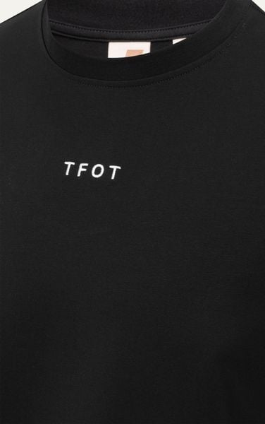  AGTL03 STUDIO REGULAR FIT  EMBROIDERED "TFOT" T-SHIRT - BLACK 