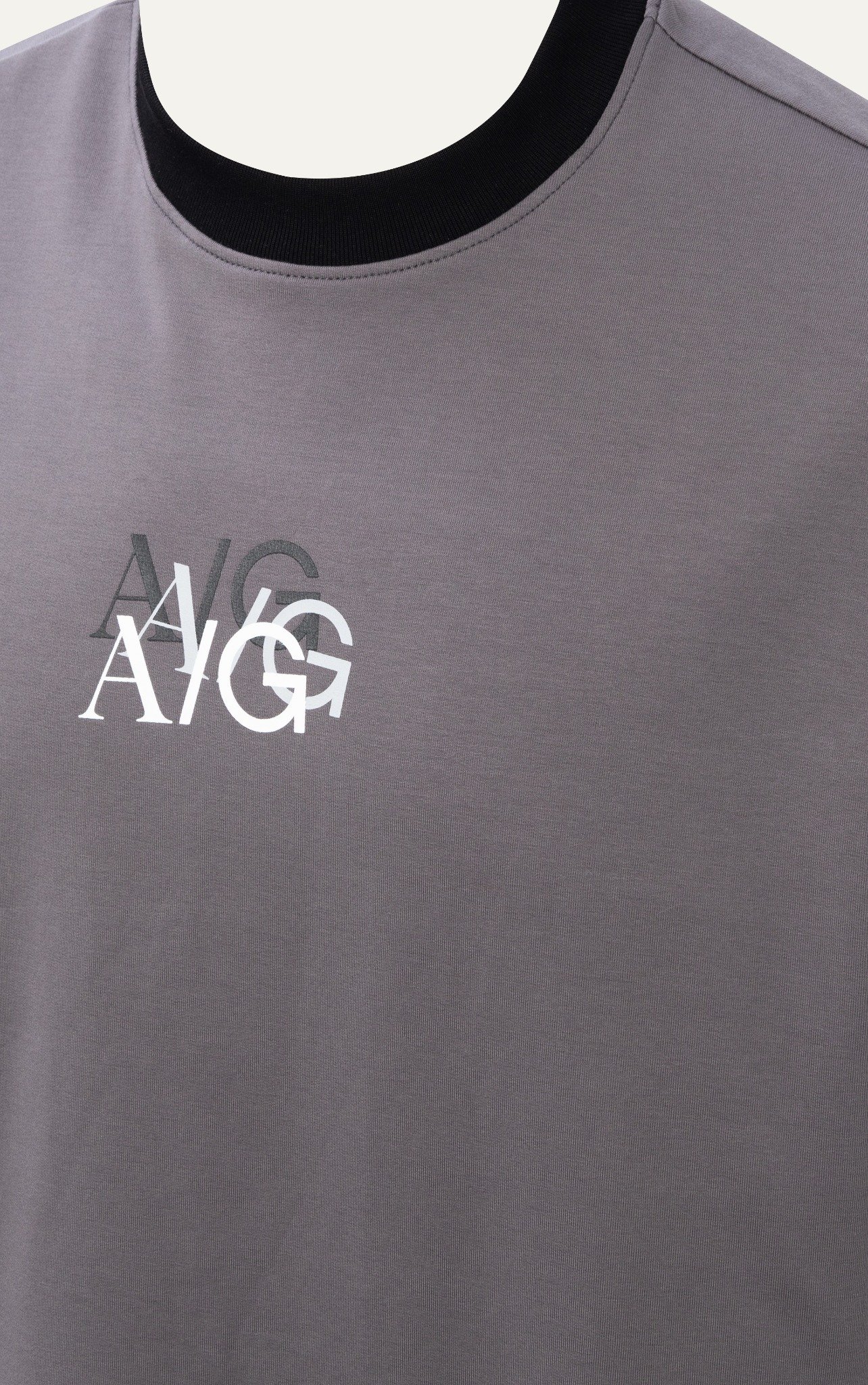 AG708 STUDIO LOOSE FIT ICONIC LOGO T-SHIRT - GREY
